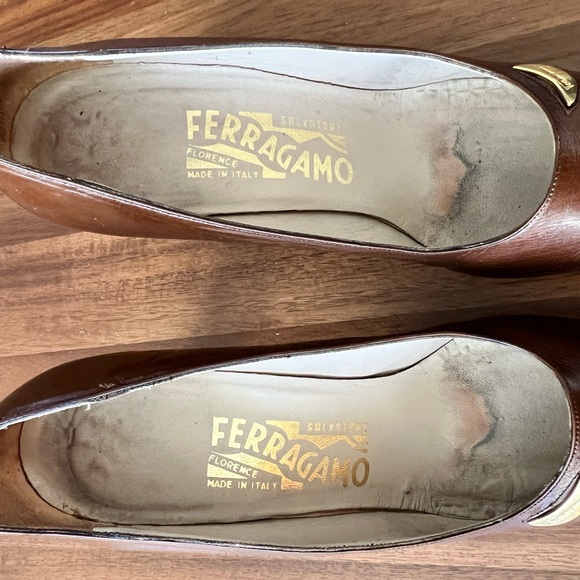 Salvatore Ferragamo Brown Leather Heels - Picture 8 of 10